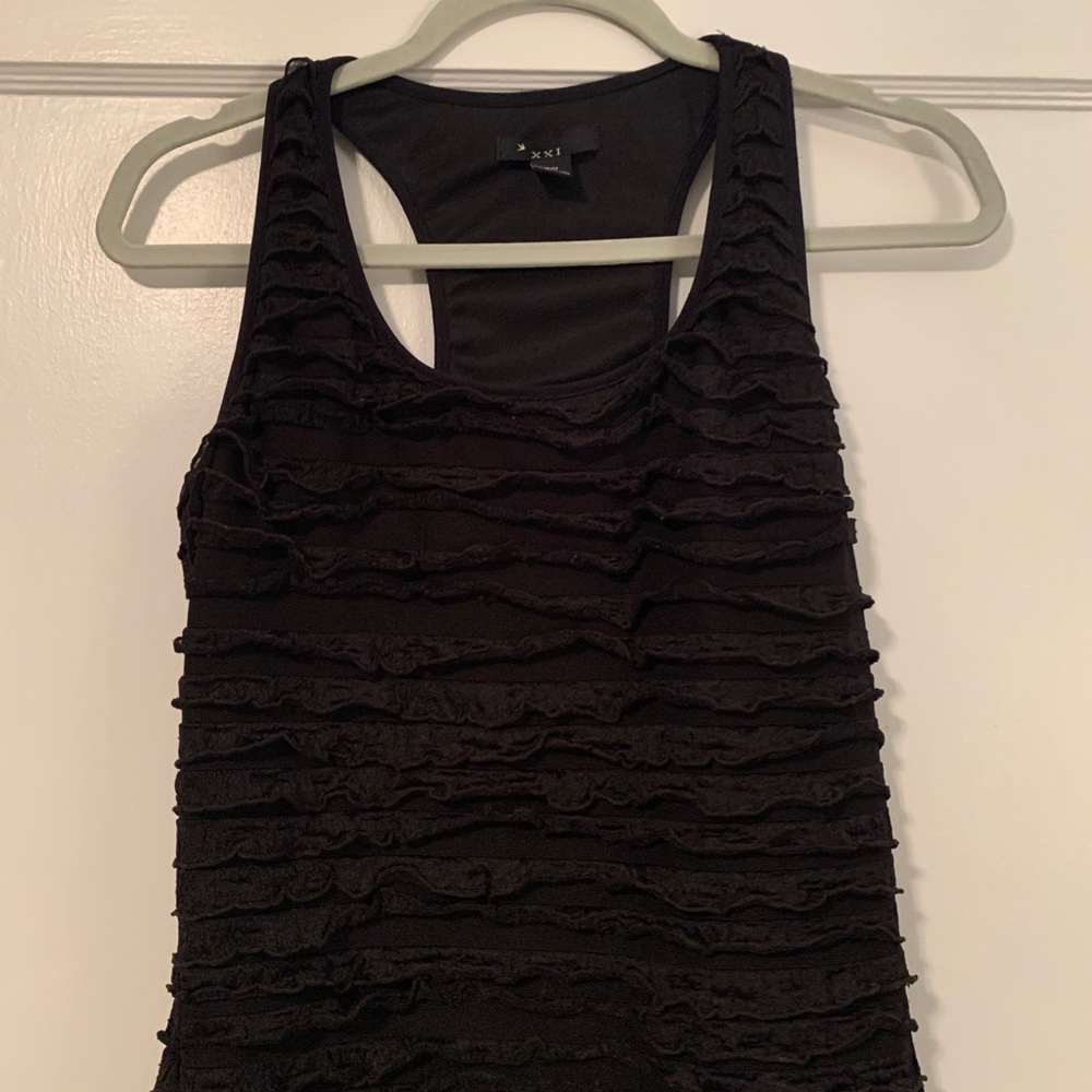 Black Ruffled Racerback Dress - size M - Picture 3 of 7